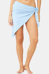 Secrets By ZeroKaata Solid Ribbed Bikini Set with Sarong - Blue — thumbnail 7